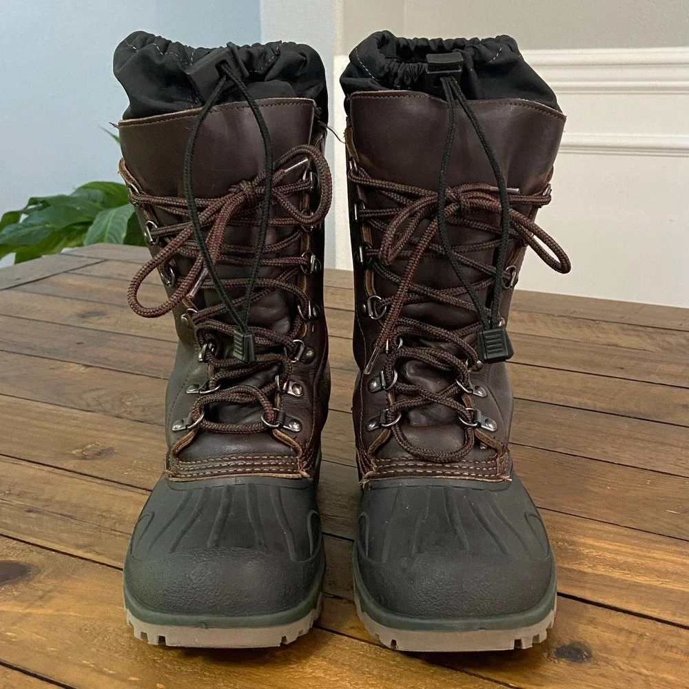 LL Bean Wildcat Boots Mens Brown Leather Insulated Winter Duck boots womens 9.5